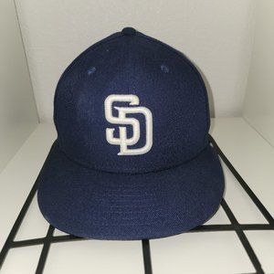 San Diego Padres Light Navy Cooperstown AC New Era 59Fifty Fitted